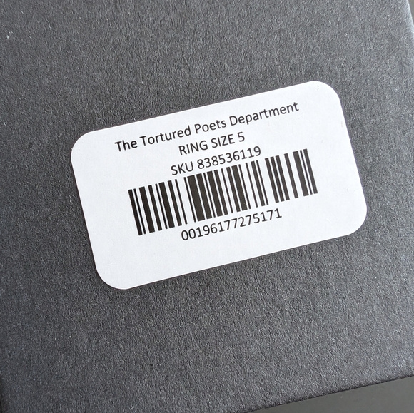 Taylor Swift TTPD Ring size 5 The Tortured Poets Department - Picture 5 of 9
